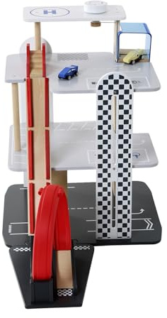 VERTBAUDET Garage 3 Niveaux avec looping en Bois FSC® Rouge TU