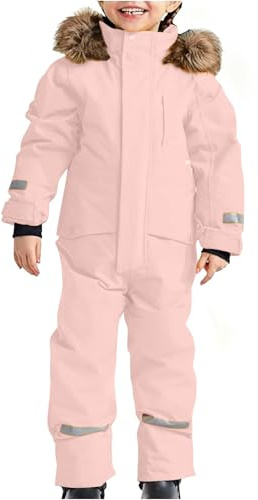 Combinaison de ski thermique pour filles et garçons - Combinaison d'hiver chaude et coupe-vent avec capuche amovible - Combinaison d'extérieur Softshell épaisse