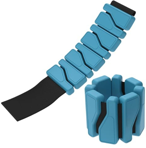 Ankelvikter – 2 x handvikter, 18 × 9,5 × 0,51 tum justerbar silikonhandled och ankelrem, pilates och fitnessarmband, stöd för promenader, balett, yoga, aerobics, hemträning