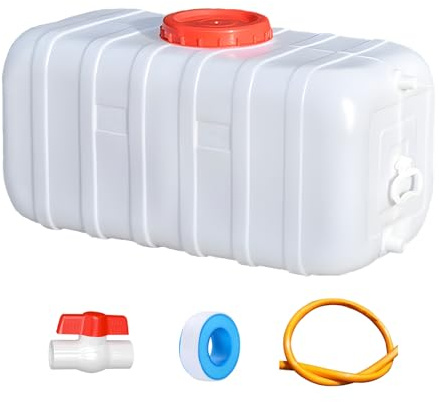 CZXMD Vattentank med Kran,Vit BäRbar Med Stor Kapacitet Dricksvatten Vattentunna,Plast Av Livsmedelskvalitet HDPE Vattendunk,för Hemmet, Camping, Husbil, Motorfordon och BåTar (Size:50L)