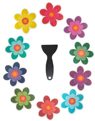 CALLARON Set da 11 Adesivi Antiscivolo per Pavimenti Bagno e Piscina in Peva, Design Cartone Animato Margherita, Alta Adesione e Protezione per Vasca, Scale e Superfici Lisce