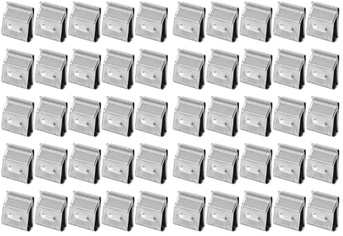 50 Unidades de Clip para Cables de Acero Inoxidable, Juego de Abrazaderas para Fijar Cables de 2 Hilos, Organizador de Cables Duradero de Acero Inoxidable 304 para el Marco del