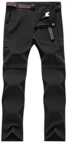 G&F Pantalones Senderismo Mujeres Zip Off Secado Rápido Pantalón Trekking Escalada Correr Montar Caminar (Color : Black, Size : 3XL)