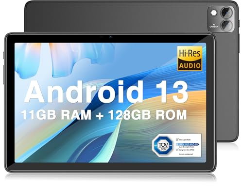 DOOGEE T10S Tablet Android 13, 11 GB + 128 GB (TF 1TB) 10,1 Zoll, 6600 mAh Tablet, Touchscreen, 8,4 mm Ultra-Thin Unisoc T606,8 MP + 5 MP Widevine L1 Tablet, Dual 4G LTE/5G WiFi-Schwarz