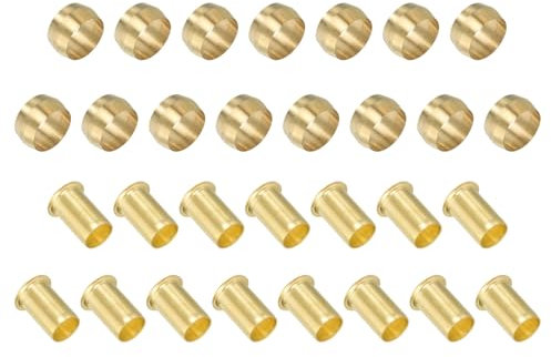 PATIKIL Kit d'Assortiment de Raccords à Compression pour Tube de 12 mm de Diamètre Extérieur, 15 Ensembles de Manchons et Inserts en Laiton pour Tuyaux d'Eau, d'Huile et d'Air