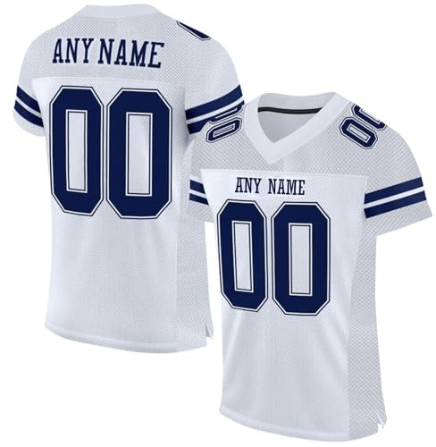 Mens American Football Jersey Personalized Sports T Shirt Quick Dry Breathable Short Sleeve Tee Shirt for Women Kids S-7XL