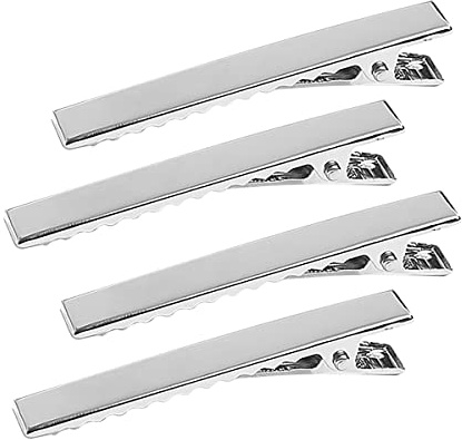 Lotsdonxia 4 Elegant Men's Tie Clip Set Square Edge Bar Clips with Tack Pins for Formal Events, Weddings, and Business Meetings