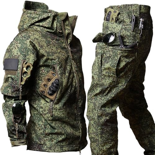 BESTXH 03,XXL, Men's Tactical Jacket And Pant, Army Combat Suit Sets, Waterproof Camo Uniforme, Military Tactical Suits, Men Combat Suits Men's Hunting Clothes, Combat Trousers Set