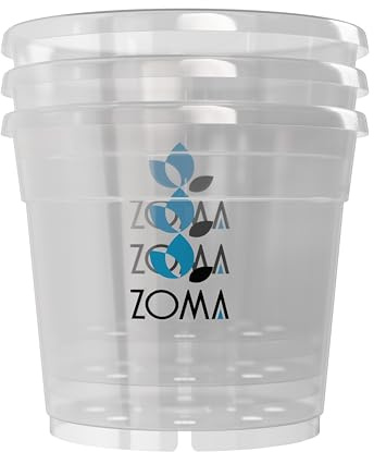 ZOMA - Set 3 Vasi Trasparenti per Orchidee a fondo rialzato Ø 19Cm, Vasi per orchidee in plastica con Fori di Areazione Ideali per la cura delle Orchidee, Vaso trasparente di Alta Qualità -