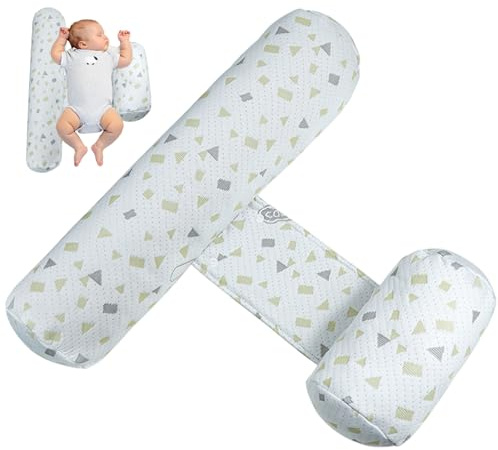 Comebachome Cuña para Dormir de Lado para bebé, posicionador Ajustable antivuelco para Dormir para Soporte de Espalda, Almohada Suave y Transpirable para recién Nacido, Gris, decoración del hogar