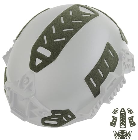 Tactical Helmet Hook-and-Loop Patch Set, Lightweight Self-Adhesive Loop Sheets for Airsoft, Paintball & Cosplay Helmets, Trim-to-Shape, Strong Hold(Green)