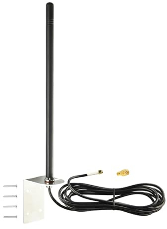 BOOBRIE Antena Dual-Banda 2.4GHz y 5.8GHz con Soporte de Pared Cable RG58U de 3m Conector SMA Macho, 3dBi Omnidireccional Exterior