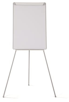 Bi-Office Lavagna Portablocco, Cavalletto Treppiedi Basic Non Magnetico, Cornice in Grigio, Dimensioni Pannello Euro 700 x 1000 mm