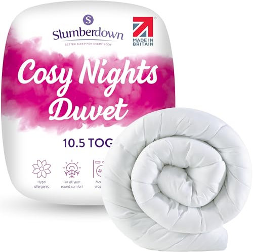 Slumberdown Cosy Nights Double Duvet 10.5 Tog - Breathable & Soft All Year-Round Double Quilt for Summer, Autumn & Winter | UK-Made, Non-Allergenic & Washable (200 x 200cm)