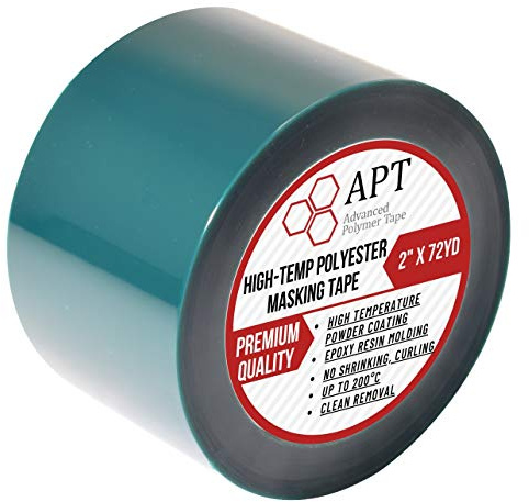 APT Polyester Tape with Silicone Adhesive, High Temperature, 3.5 Mil Thickness, Powder Coating, E-Coating (1, 2 x 72Yds)