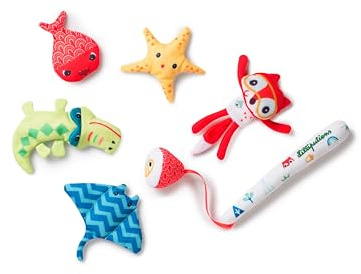 Lilliputiens - Jeu de Peche pour Le Bain - Jouet de Bain interactif avec Canne aimantée et Animaux flottants - Stimule la motricité Fine, l’Imagination et la réflexion - Dès 12 Mois - 83090