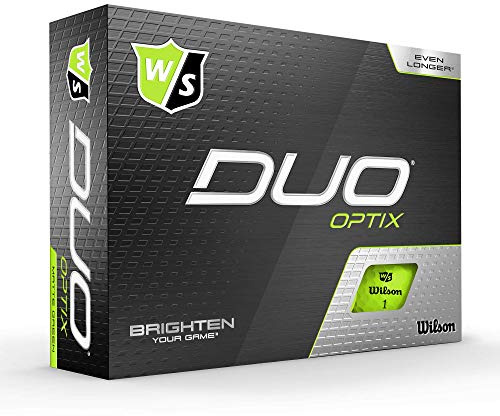 Wilson Staff Golfbälle, Duo Optix, 12 Bälle, Grün, Matte Oberfläche, Einfache Auffindbarkeit, WGWP50400