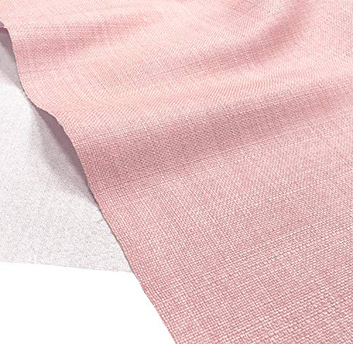 A-Express mjukt slätt linne look tyggardiner väska designer kläder material klädtillverkning klädsel 145 cm bred - halvmeter 50 cm x 145 cm rosa