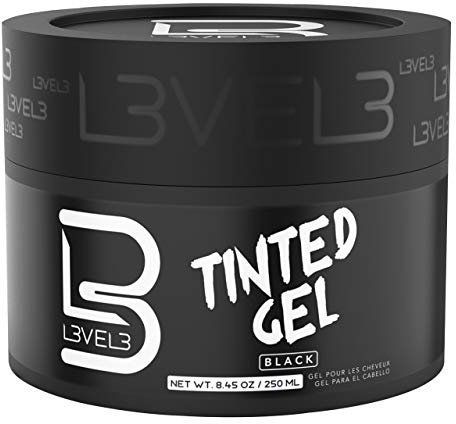 L3 VEL3 Tinted Gel - Provides Instant Coverage for Gray Hair - Adds Volume, Texture and Shine - Flake Free Formula - Intensifies Color - Semi Permanent Formula - Rinses out Easily - Black - 250 ml