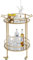 Kare Design Servierwagen Emilia, Gold, Barwagen, Stahlgestell, ESG-Glas Platten, rollbar, rund, 78x57x48 cm (H/B/T)