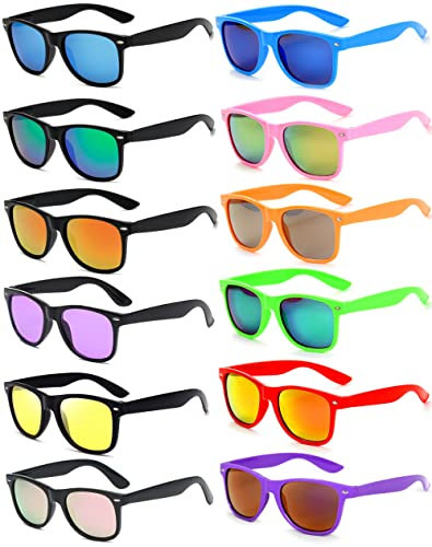 Eyegla 12 Stücke Bunte Neon Party Sonnenbrillen Set Vintage Coole Lustige Party Brillen Für Damen Herren