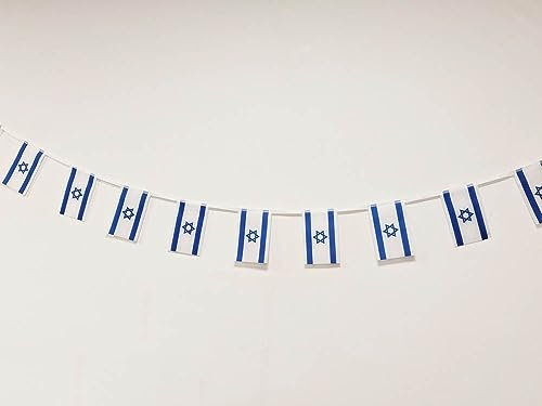 Lot de 40 drapeaux israéliens pour décoration de bar de jardin 11,4 m