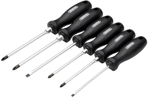 Draper 6pc Hard Grip Screwdriver Set - 13582 - Magnetic Tips, CRV Blades