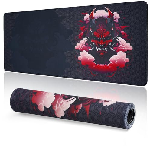 DESERO Gaming Mouse Pad Large Mouse Mat (800 x 300 x 3 MM) XL Extended Desk Mat, Japanese Mouse Mat, Gaming Keyboard Mousepad, Big Desk Pad with Non-Slip Base and Stitched Edge for Work Gaming, B-2