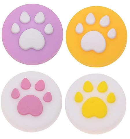 KONTONTY Accessori Per Controller 4 Pezzi Tappi Per Joystick in Silicone Con Motivo A Gatto - Proteggi I Tuoi Controller