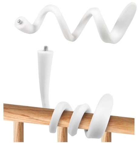 Yuannee Soporte Monitor de Bebé,Ajustable Soporte para Cámara Universal Soporte para Cámara Flexible y Ajustable No Requiere Taladrar para Cuna Mesa (Blanco)