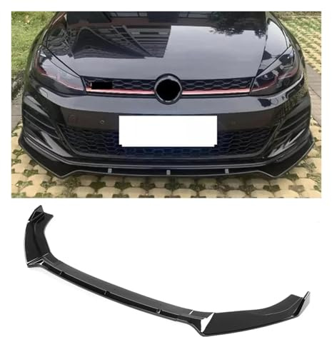 Front Spoiler For Vw For Golf 7 7.5 MK7 MK7.5 For GTI For GTD R For R-Line 2013-2020 Bumper Diffuser Spoiler Guard Front Bumper Splitter Lip Lower Front Spoiler(Carbon Fiber Texture)