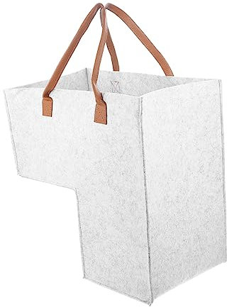 HORIALENCE Cesto Portabiancheria a l Grande in Feltro, Cesta Contenitore Per Vestiti e Giocattoli, Manico Portatile Per Organizzare Scale e Ambienti Domestici