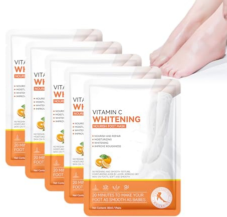 Masque Pour Les Pieds Avec Vic 5 Paires, Masques Pour Les Pieds, Chaussettes Hydratantes Non Grasses, Contient Vic, Hydrate Et Hydrate Les Pieds, Hydratant Pour Les Pieds Pour Peaux Très Sèches