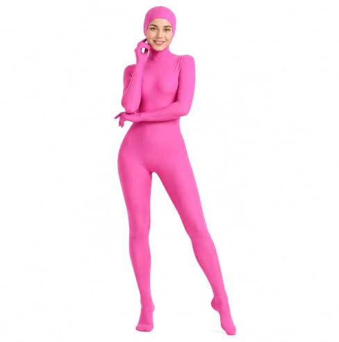 Fancysky Helkroppsdräkt för kvinnor och män, unisex, greenscreen-kostym, Slenderman-bodysuit, halloween, karneval, maskerad, kostym med ansiktsurringning,