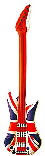 Union Jack Guitar for Gift Blow-up Inflatable GB Union Jack Theme for Party Decoration Prop or Pool Accessory