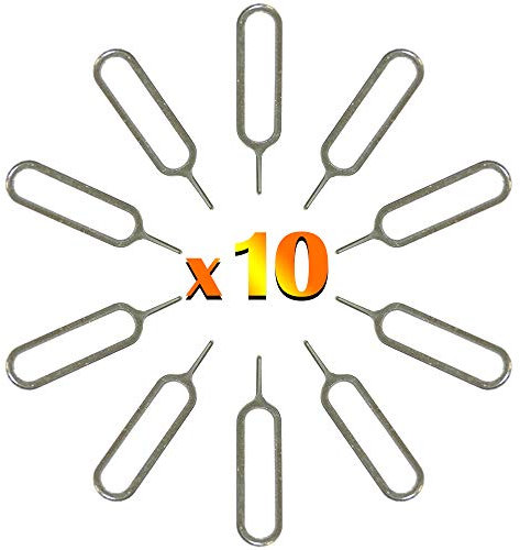 BISLINKS Sim Card Ejector Removal Tool Pin Compatible with iPhone (8, 8Plus, X, 7, 7Plus 6, 6S, 6S Plus, SE) iPad, iPod, Samsung Galaxy, Huawei, Sony, LG, OnePlus, and All Smartphones (10Pcs)