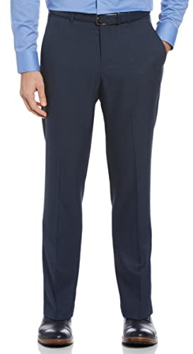 Perry Ellis - Pantalón de Vestir para Hombre, Ajuste Moderno, no Necesita Planchado, Parte Delantera Plana elástica (Tallas de la 30 a la 42), Índigo (Mood Indigo), 36W x 29L