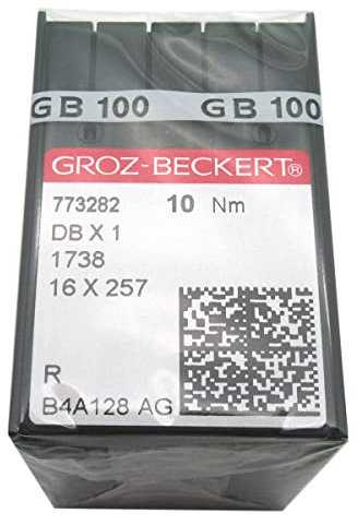 GROZ-BECKERT nadeln - 100 DBx1 Groz Beckert 1738 16 x 257 Nähmaschinennadeln (Groz Beckert DBX1 12/80)