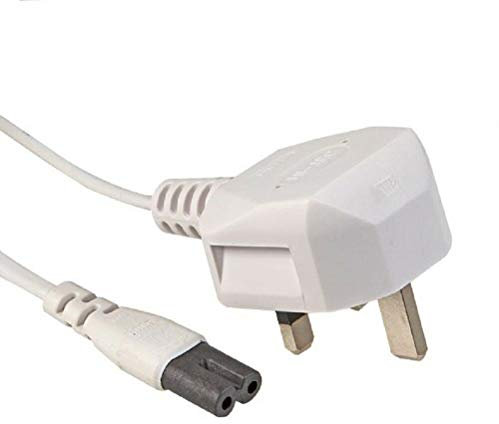 Pro Elec PE01083 UK Plug to 'Figure 8' Type mains Lead, White, 5 m