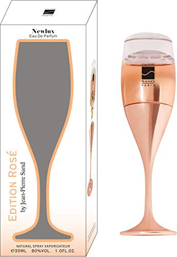 Jean-Pierre Sand - New Lux Rosé - Eau de parfum 30 ml - Parfum pour femme dans un flacon de collection, idéal comme cadeau - Parfum femme dans un flacon en verre à champagne (Rosé)
