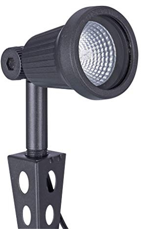 Sterno Home Ribbed Cast Aluminum Halogen Spotlight - Black Finish