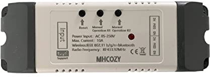 MHCOZY Relais d'interrupteur sans fil WiFi domotique compatible avec Alexa Google Assistant (application Smart Life, 2 ch 85-250 V)