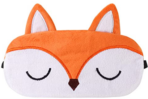 Schlafmaske Kinder, Ultraweich Schlafmaske Kinder Mädchen 3D Süße Tiere Schlafbrille Kinder für Mädchen Jungen Damen Nickerchen Reisen(Orange, Fuchs)