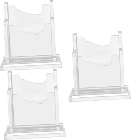 STOBOK 3St Visitenkartenetui aus Acryl Ausweishalter Visitenkartenspender office organizer büro organizer Ausstellungsregale Visitenkartenhalter Bürozubehör Schreibtisch Klipp Lagerregal