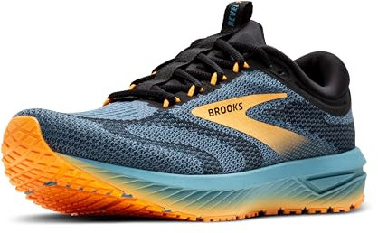 BROOKS Herren Revel 7 Sneaker, Sturmblau/Schwarz/Orange Pop, 44.5 EU