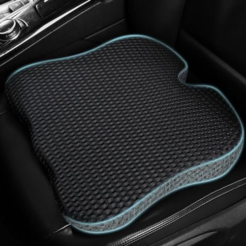 inaepeak Car Seat Cushion for Driving, Wedge Coccyx Cushion with Memory Foam, Breathable Mesh Cover/Washable/Non-slip, Booster Seat Cushion for Short People, Truck Driver (Black)