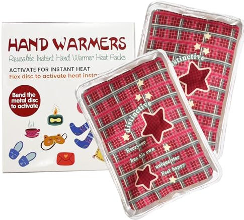 Wiederverwendbare Snap Heat Pack, Handwärmer klick, Handwärmer Boil Click Heat Pocket Handwärmer, Pouch Gel Handwärmer Long Lasting Warmth für Camping, Outdoor (Rot)