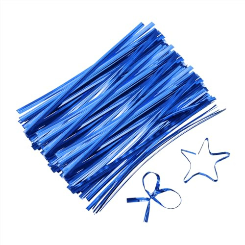 QUARKZMAN 4 Attaches torsadées, Attaches torsadées métalliques, Réutilisables Plastique Enduit Attaches torsadées pour Boulangerie, Bonbons Sacs, Café Sacs, Paquet de 800, Bleu