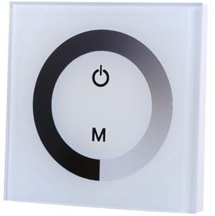 Variateur Mural à Panneau Tactile, DC 12 V - 24 V Contrôleur de Bande Lumineuse LED Monochrome Changement de luminosité Variateur Mural (Blanc)