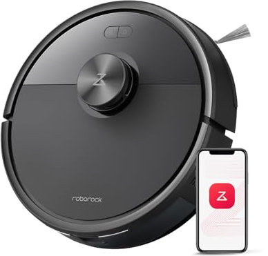 roborock Q7 M5 Saugroboter mit Wischfunktion, 10.000Pa Starker Saugkraft, Dual Anti-Tangle-System, 150Min Laufzeit, LiDAR Navigation, Staubsauger Roboter für Teppich, Tierhaare, APP Steuerung(Schwarz)